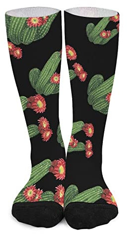 FWJZDSP Kaktus-Kniestrümpfe, sportliche lange Socken, lässige Schlauchsocken für Männer und Frauen