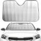 Enerfero Parasol para Coche Delantero，Parasol de Ventana Delantera Parasol Luna de Coche Metalizado Cortina Reflectante para Vehículo Protección Rayos UV Parabrisas fabrique Europeo. (130cmX60cm)
