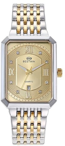 Avaner Uhren Herren Rechteckiges Gehäuse: Analog Quarzuhr mit Kalenderzifferblatt Leuchtenden Zeigern 3ATM wasserdichte Herrenuhr Edelstahlarmband Casual Business Uhr für Männer