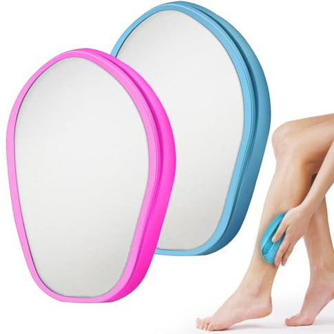 UQTUKO Nano Haarentferner, Schmerzloses Peeling-Haarentfernungswerkzeug Haarentfernung Ohne Rasieren Crystal Haarentferner Stein für Damen und Herren für Bein, Arm, Rücken (Blau und Rosa)
