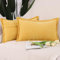 Madizz 2er Set Fransen Chenille Schlicht Zierkissenbezüge Modern Kissenbezug Kissenhülle Sofakissen Lendenkissen für Sofa Schlafzimmer Gelb 40x60 cm