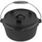 Faitout en fonte émaillée, cocotte robuste et braisière de camping avec couvercle antiadhésif multifonction, cuisson uniforme, faitout avec encoche pour thermomètre pour la (31CM)