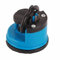 Knife Sharpener Manual Scissor Sharpener Knife Sharpening Tool with Suction Cup for Kitchen (Blue)