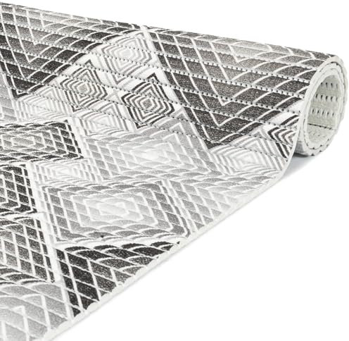 ANRO Weichschaummatte Badematte Badvorleger Schaumstoff Bad Läufer Dusche WC Sauna rutschfest anpassbar Meterware Patchwork Graublau 280x130cm