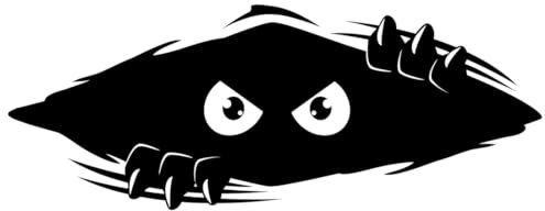 WeddHuis 1 Pezzo 3D Peeking Monster Adesivo Auto Cartoon, Impermeabile Graffiti Sticker, per Auto Finestrino Paraurti Laptop Moto (Nero)