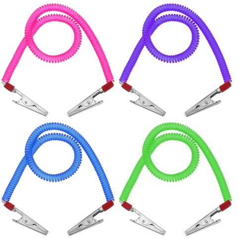 Giantree 4 Dehnbare Serviettenkette, Lätzchen Clips Serviettenclips Lätzchenkette mit Klammern Serviettenhalter Kette für Hals Hals-Ketten für Zahnklinik für Senioren und Kinder