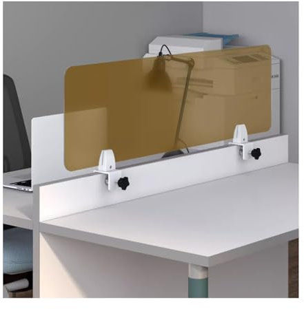 Acrylic Desk Divider Clamp On Screen for Office and Home Free Standing Table Top Workstation Partition Shield to Block Visual Distractions and Sneeze Guard