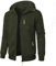Aoouekul Herren Hoodie Sweatjacke Langarm Pullover Zip Kapuzenpullover Sweatshirts Mode Kapuzenjacke Männer Kapuzenpulli mit Reißverschluss Sport Style Casual (Armeegrün,XXL)