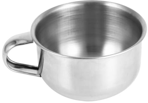 Kaufpart Edelstahl-Rasierseifenbecher, Rasierer-Reinigungsschaum-Werkzeug für Männer, klassischer Griff, praktisch, traditionelle Rasur