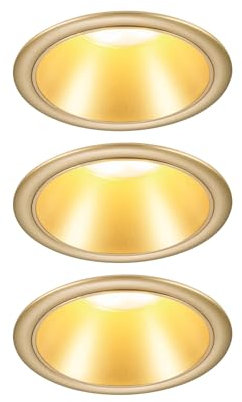 Paulmann 98201 Einbauleuchte Cole starr rund incl 3x6W Einbaustrahler gold matt Spot Aluminium, Kunststoff Einbaulampe GU10