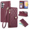 Rosbtib cover per Samsung Galaxy A25 5G 6.5 Pollici 2023, Custodia protettiva in ecopelle a rombi con cerniera a forma di cuore, slot per schede, flip case per Galaxy A25 5G 6.5 2023, Rosso