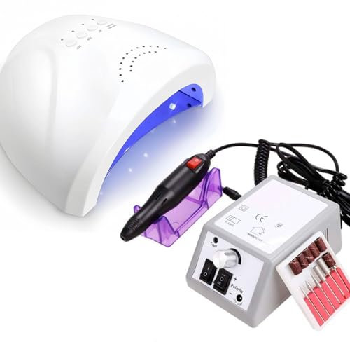 081 Store - Lampada UV Led unghie 48W e Fresa per unghie professionale 20000 giri con set di punte di ricambio