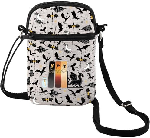 MEIKIUP Empyrean Series Merch Crossbody Bag Dragon Wing & Iron Flame& Onyx Storm Bookish Shoulder Bag, Wing Cb