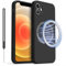 Meliya Magnétique Coque pour iPhone 12 Mini avec Mag-Safe avec Cordon, Coque Antichoc avec Protection des Caméras, Étui en Silicone avec Doublure en Microfibre Souple, Conception de Bord Droit