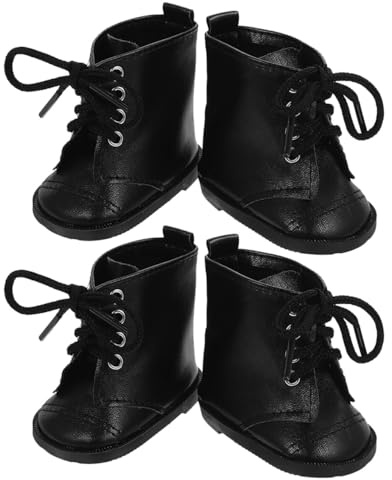 Didiseaon Dollhouse Doll Fashion Accessories Pu Leather Doll Footwear Girls Dress up Boots Shoes for Dolls 2 Pairs for Roleplay Parties and Dollhouse Outfits