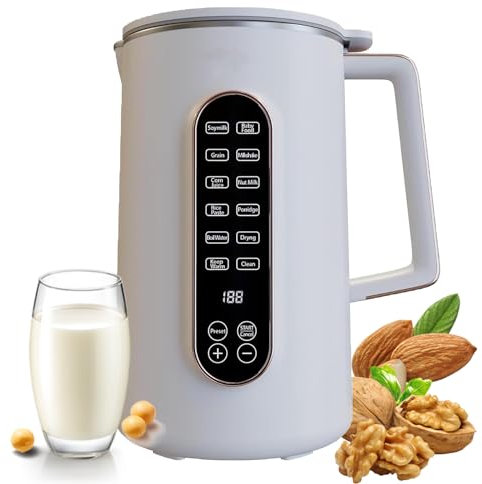 1000ml Mylk Nut Milk Maker, Juicer Soy Milk Machine with 10-blade Cutter, Timer, Keep Warm & Auto Clean Function, Plant Milk Maker for Almond Milk, Oat Milk, Pecan