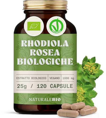NaturaleBio Bio Rhodiola Rosea Kapseln Adaptogen 5:1 Extrakt