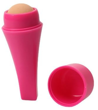 mophrati Face Oil Absorbing Roller Control Removal Cleaning Stick Make up Abnehmbarer, waschbarer Handabsorptionsentferner, Rosa
