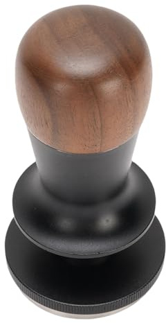 SIXRUN Präzisionssteuerung, Manueller Kaffeestampfer, Akustische Rückmeldung, Tamperwerkzeug aus Walnuss-Edelstahl für Barista (53MM)