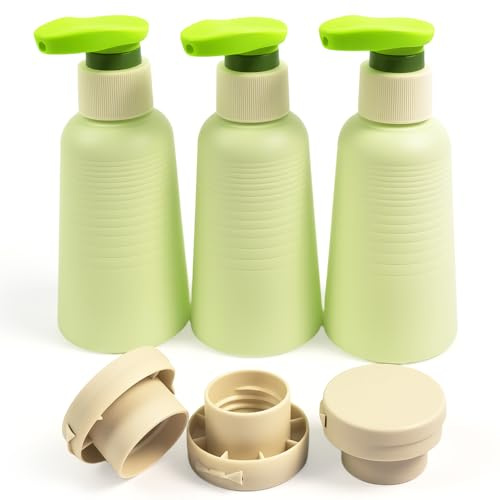 BXUUXA Pumpflasche 100 ml 3 Stück HDPE Auslaufsicher Nachfüllbar | Reiseflaschen mit 2-in-1 Flip-Verschluss für Shampoo, Duschgel, Lotion, Flüssigseife und Kosmetik