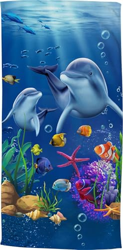 Good Morning Strandtuch Mare Polyvelours blau Größe 75x150 cm
