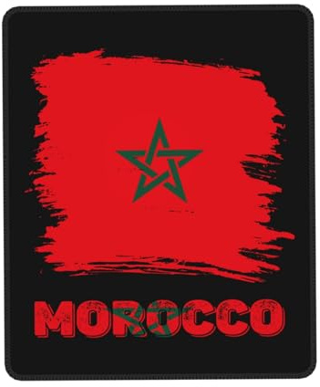 Drapeau Marocain Vintage Tapis De Souris Portable Mouse Pad Petit Mousepad pour Maison Jeu Travail 25X30Cm