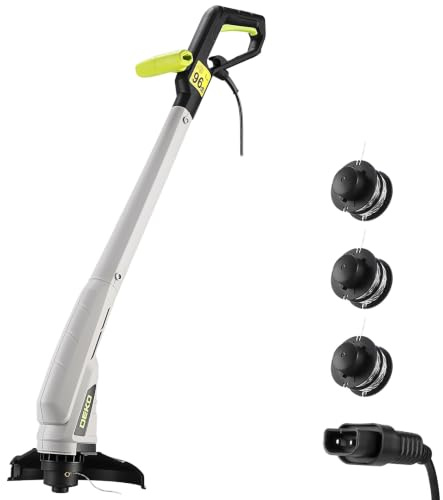 DEKOPRO Coupe Bordure Filaire 250 W: Débroussailleuse Êlectrique à Double Fil de 23 cm, Alimentation Automatique, avec 3 Bobines de Fil, pour Pelouses, Jardins et Mauvaises Herbes