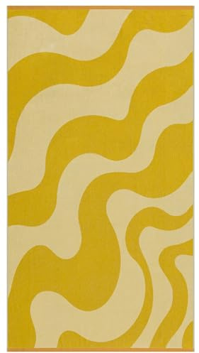 David Fussenegger Playa Frottee- Strandtuch 'Retro Waves' 140 x 180 cm Hellgelb