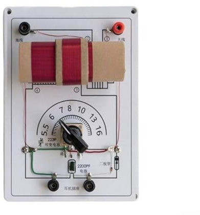 Mineralradio DIY Bausatz für Kristallradio, Elektronik Lernset mit Metallgehäuse & Anleitung, Bastelset für Schule und Hobby, Funktionsfähiges Radio zum Selberbauen(B)