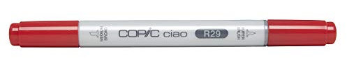 COPIC Ciao Marker Typ R - 29, Lipstick Red, vielseitiger Layoutmarker, mit einer mittelbreiten und einer Brush-Spitze