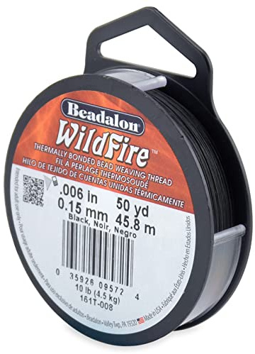 Beadalon Wildfire Stringing Thread .006 X50'-Black