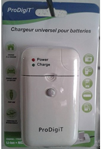 ProDigiT chu-usb-pdt Universal Battery Charger for Cameras White