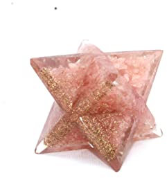 Jet International Precioso Genuino Cuarzo Rosa Orgone Merkaba 4 Enormes Piedras preciosas de cristal grande Cobre Metal Mezcla Rara Curación Energía positiva Tetraedro Sagrado LA IMAGEN ES SOLO U