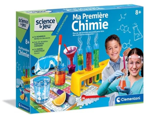 Clementoni | Ma Première Chimie – Kit Scientifique pour Enfants 8 Ans+ | 100+ Activités Éducatives | Jeu STEM | Puzzle Tableau Périodique | Activité Maison | Conçu en Italie