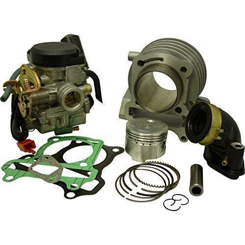 Tuning-Kit,80ccm Zylinder, 19mm-Vergaser u Ansaugstutzen für Baotian Ecobike Speedy Hero/Benzhou/Jack Fox/Jinlun/Off Limit/Rex 450 460 500 / Rexmoto/Kymco 50ccm 4T / Zongshen