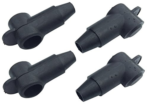 Exoda 4x Polschutzkappe für Kabel 16 25 35 50 mm² qmm Kopf 14mm geeignet zur Abdeckung direkter Kontakte temperaturbeständig von -35 °C bis 105 °C 4 schwarze Kappen enthalten