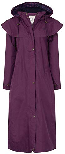 LightHouse Outback Women's Full-Length Waterproof Raincoat - Lightweight, Durable, Stylish - Perfect for Outdoor Adventures - Plum - 12