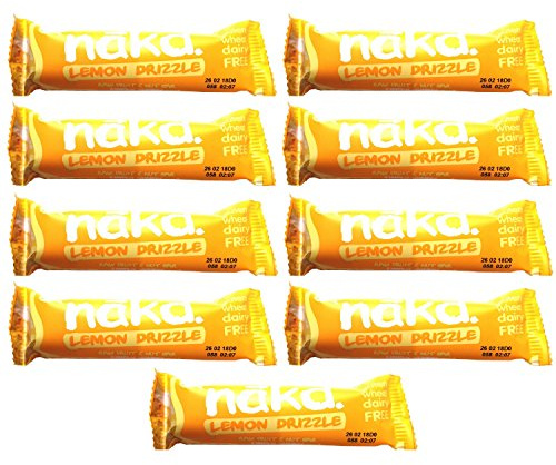 Lemon Drizzle - Nakd Raw Fruit Nut Bars 35g Each - Gluten Wheat Dairy Sugar Free (Pack of 9)