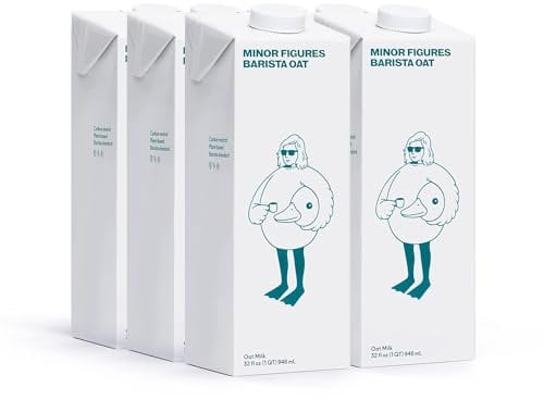 Minor Figures Oat Milk, Made in The UK | Barista Oat Milk, 1 Litre (6x1L) | No Added Sugar | Non Dairy Milk | Vegan | Shelf Stable