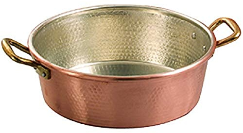 Vigor Casserole en cuivre étamé 2 poignées sans couvercle, 28 cm