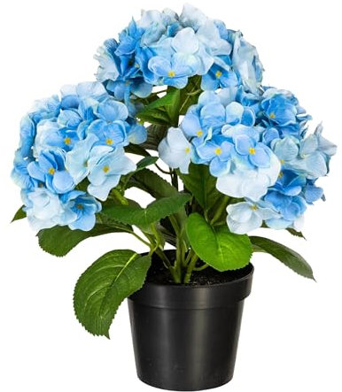 Fuchs seit 1895 Künstlicher Hortensienbusch im Kunststofftopf ca. 32cm in versch. Farben, Farbe:blau