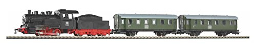 Piko 57112 Start Set with Bed with DB Passenger Train, Steam Locomotive with Tender and Two Passenger Cars Gauge H0