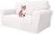 MAXIJIN Super Stretch Couch Cover for 2 Seater Couch, 1-Piece Universal Love Seat Covers Jacquard Spandex Sofa Protector Dogs Pets Friendly Fitted Loveseat Slipcover (2 Seater, White)