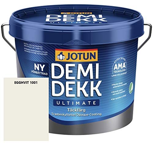 JOTUN DEMIDEKK ULTIMATE Täckfärg Holz-Farbe | Wetterschutz-Farbe | Holzschutz-Farbe | Absolute Premium-Qualität |0,75 Liter EGGHVIT 1001