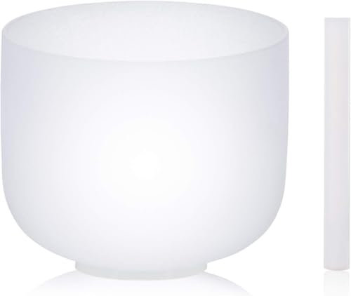 SOLSHINE Crystal Singing Bowl 432HZ 8inches F Heart Chakras with Heavy Duty Safety Carrying Case Crystal Striker and O-ring