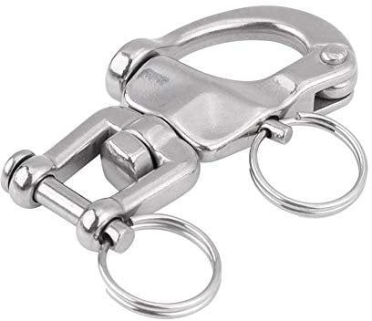 Moschettone girevole Grillo in acciaio inossidabile 316 Elegante chiusura a scatto in metallo Moschettone girevole per barca a vela Spinnaker Halyard(70mm),Serie barca/yacht