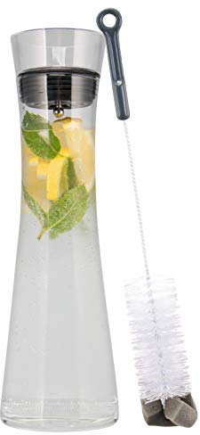bremermann Glaskaraffe AMISA 1,2 Liter, Wasserkaraffe, transparent (Schwarz)