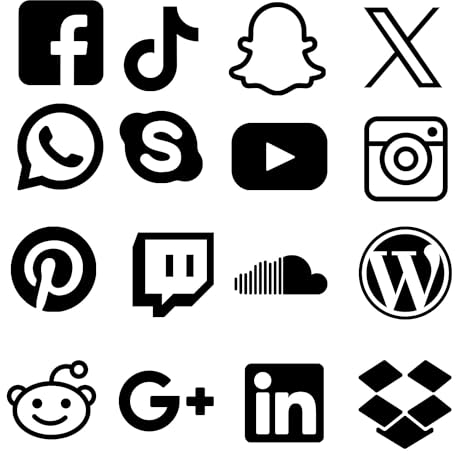 Social Media Instagram Twitter X TikTok Aufkleber Wunschname Benutzername User Social Media Vinyl Sticker personalisiert Youtube Snapchat Instagram Tiktok WhatsApp Reddit Auto Motorrad Haushalt Tuning