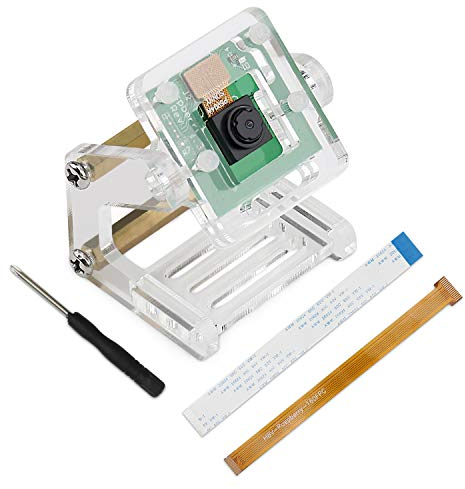 Freenove 5MP Camera for Raspberry Pi 5 4 B 3 B+ A+ Zero 2 W with Adjustable Holder and Ribbon Cable, 62° Viewing Angle, 1080P 720P Output