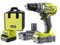Ryobi - Trapano avvitatore 18 V OnePlus 2 batterie al litio Plus 2.0 Ah – caricatore rapido 2.0 Ah R18DD3-220S